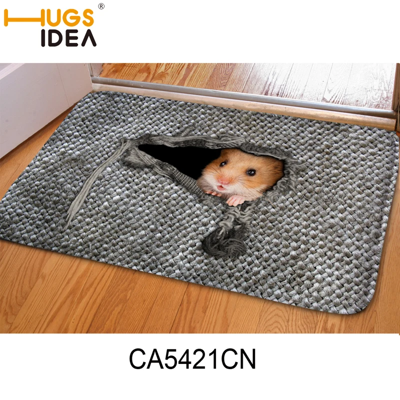 HUGSIDEA 3D серый тканый смешной птица ковер в форме кошки домашний дверной коврик