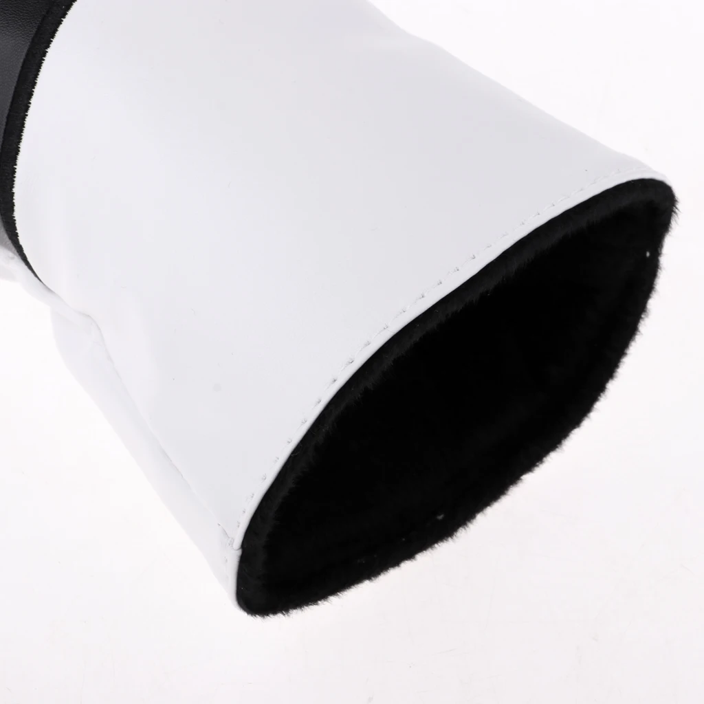 

6 Pcs Waterproof PU Golf Wood Head Cover Set Portable Golf Club Head Covers Kit for Golf Driver Fairway Hybrid White