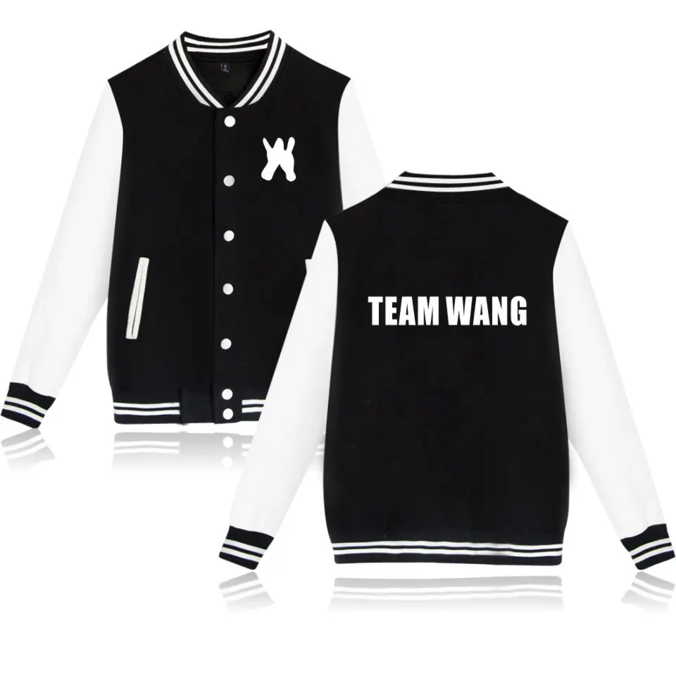 Бейсбольная куртка GOT7 Jackson Wang TEAM WANG для мужчин и женщин Корейская Студенческая