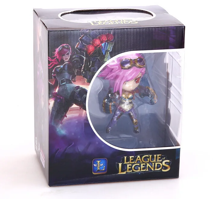 with box Игра ПВХ Фигурки 14 см Blitzcrank Akali Yasuo Graves Vi Braum Коллекционная модель игрушки - Цвет: with box