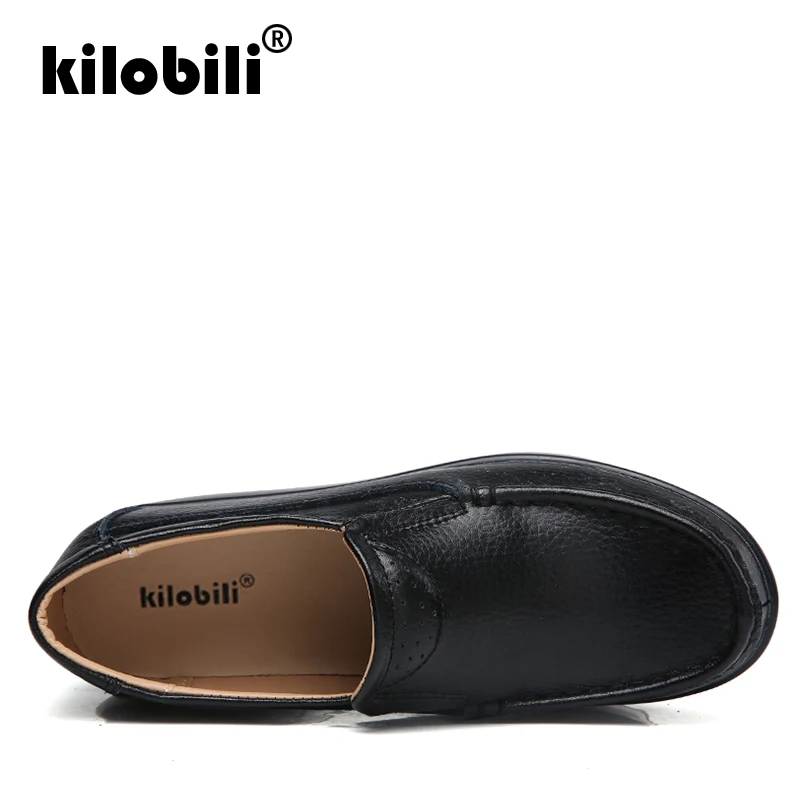Kilobili 2019 Весна Женские туфли лодочки обувь кроссовки на танкетке кожаные