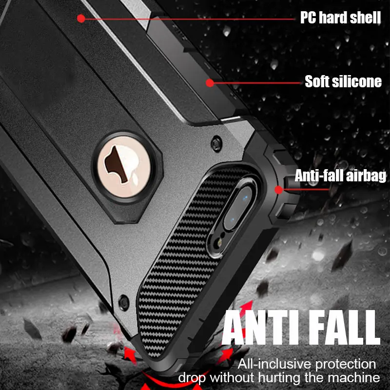 Luxury Armor Shockproof Case On The For IPhone 8 7 6 6s Plus Silicone Cover X XR XS Max Protector |