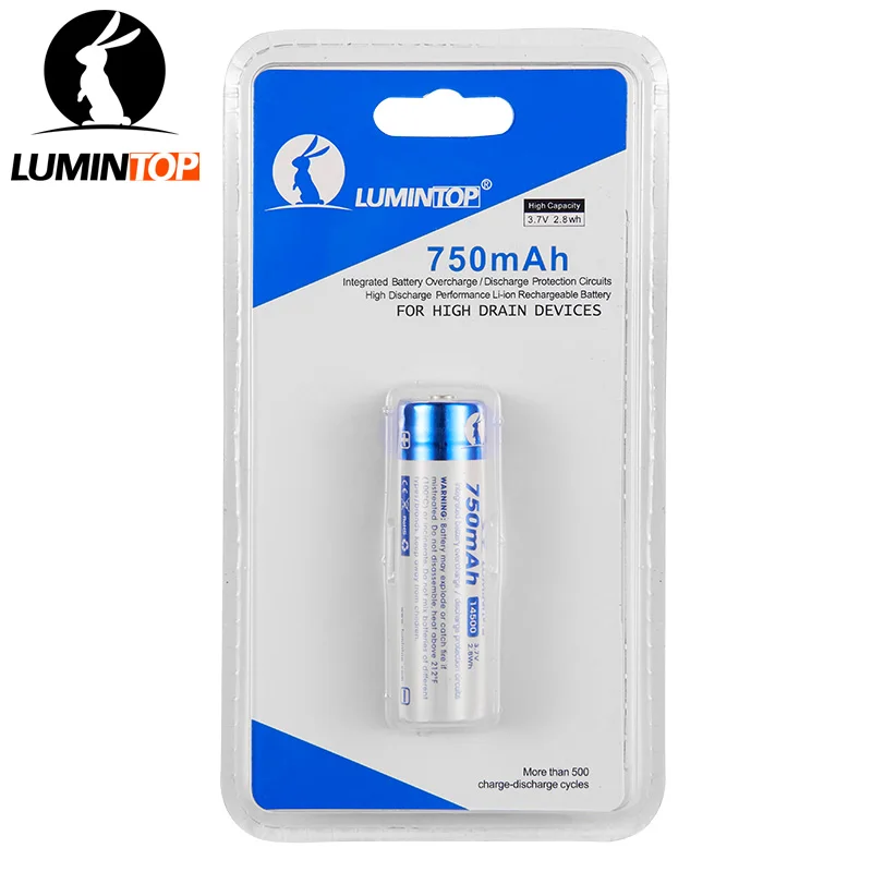 LUMINTOP 750mah 14500 3 7 v Защищенный Литий ионный аккумулятор|Портативные осветительные