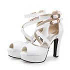 Новинка 2017, женские туфли, сандалии-гладиаторы, женские сандалии больших размеров 34- 50, Дамская обувь, женские туфли-лодочки на высоком каблуке, 3126