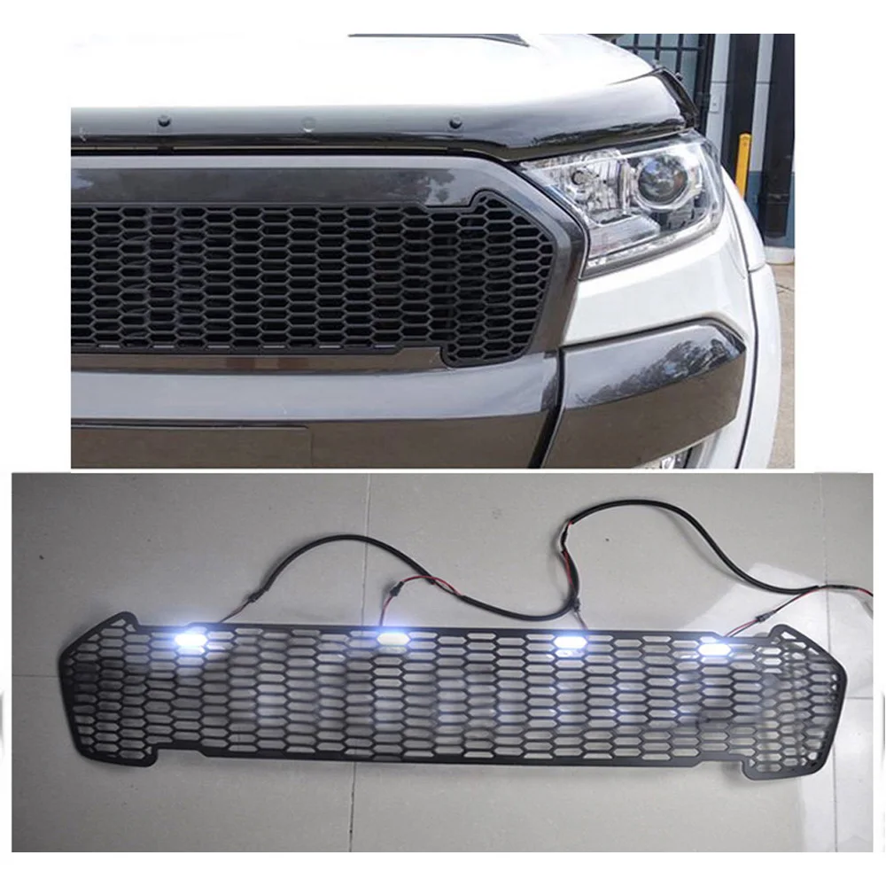 Новое поступление для Ford ranger T7 2016 2017 LED Гриль ABS передняя решетка декоративные