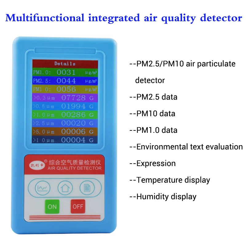 9 in 1 English menu PM1.0 PM 2.5 PM10 Gas Analyzer Kinds Particles Detector Temperature Humidity Meter Hygrometer | Инструменты