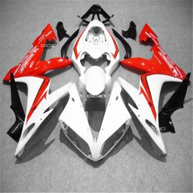 Изготовленный на заказ Красный Белый ABS пластик YZFR1 04 05 06 обтекатель мотоцикла для