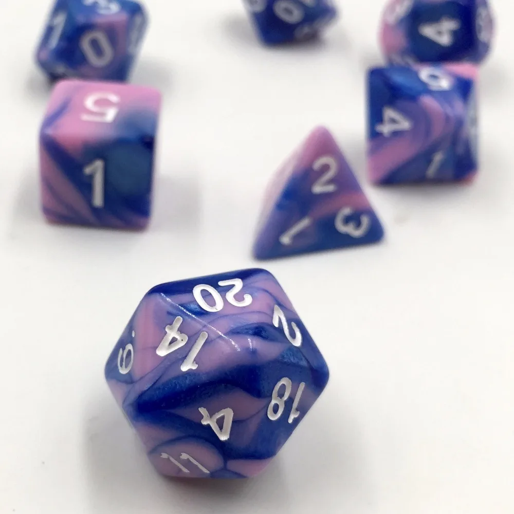 Кости rollooo 7 шт./компл. смешанные цвета цифровые игральные кости d4 d6 d8 d10 d % d12 d20 для