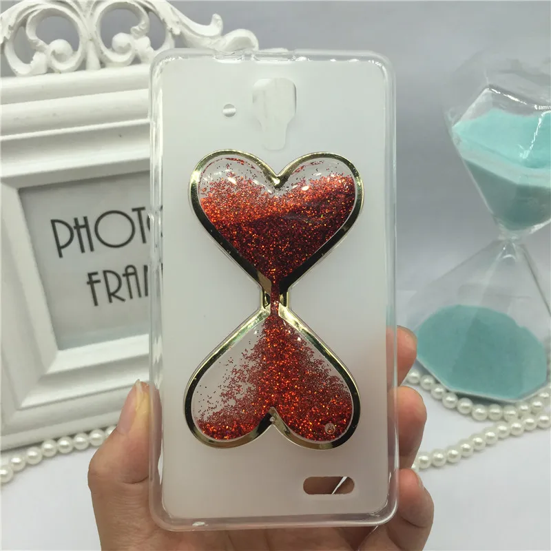 Жидкий чехол для телефона с надписью «Love Heart» для lenovo A536 Quicksan, блестящая милая мягкая задняя крышка для lenovo A536, блестящий песочный чехол с винным стеклом - Цвет: A15 Red W