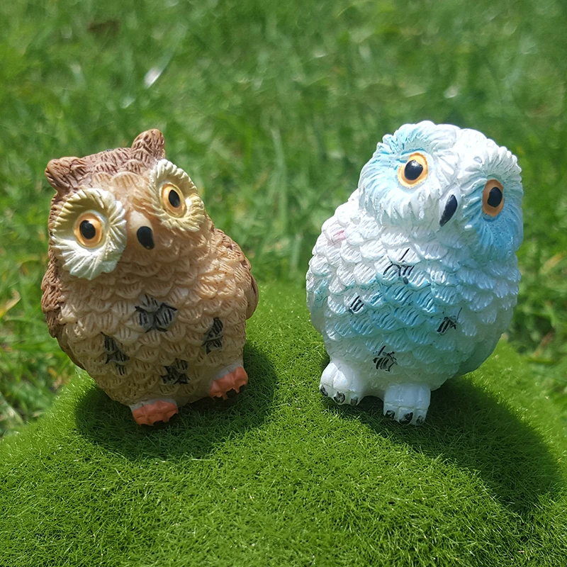 Буф 4 шт./компл. маленькая Сова животных статуэтки микро пейзаж статуетка с узором