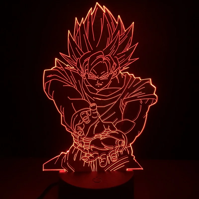 Dragon Ball экшн-фигурка Sun Wukon 3D лампа сенсорный пульт дистанционного ночник детский Праздничный Рождественский подарок для мальчиков Лава акриловая подставка пластина