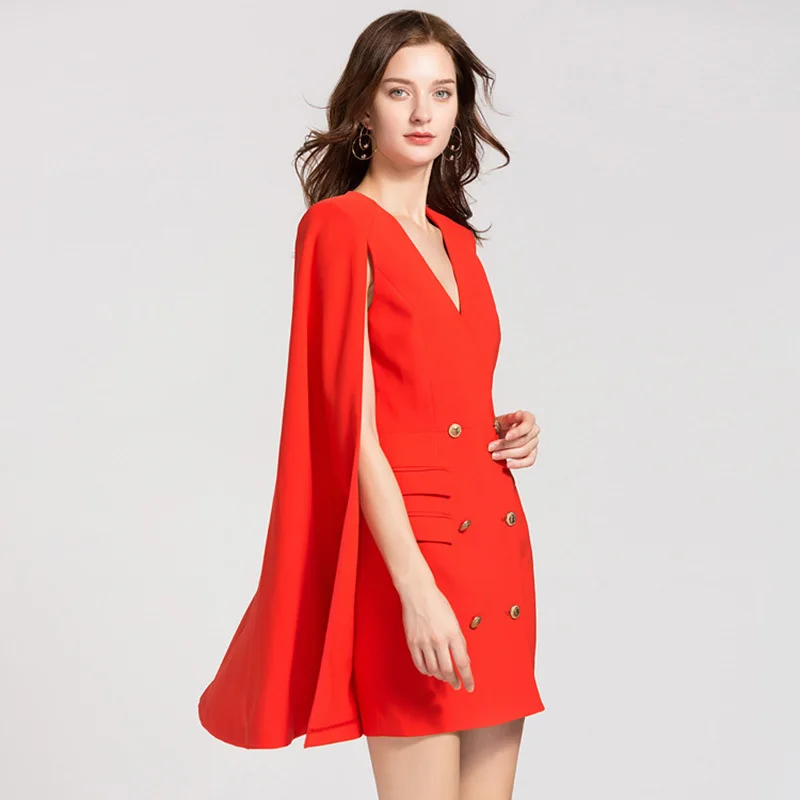 Женское двубортное мини платье TWOTWINSTYLE элегантное приталенное с v образным