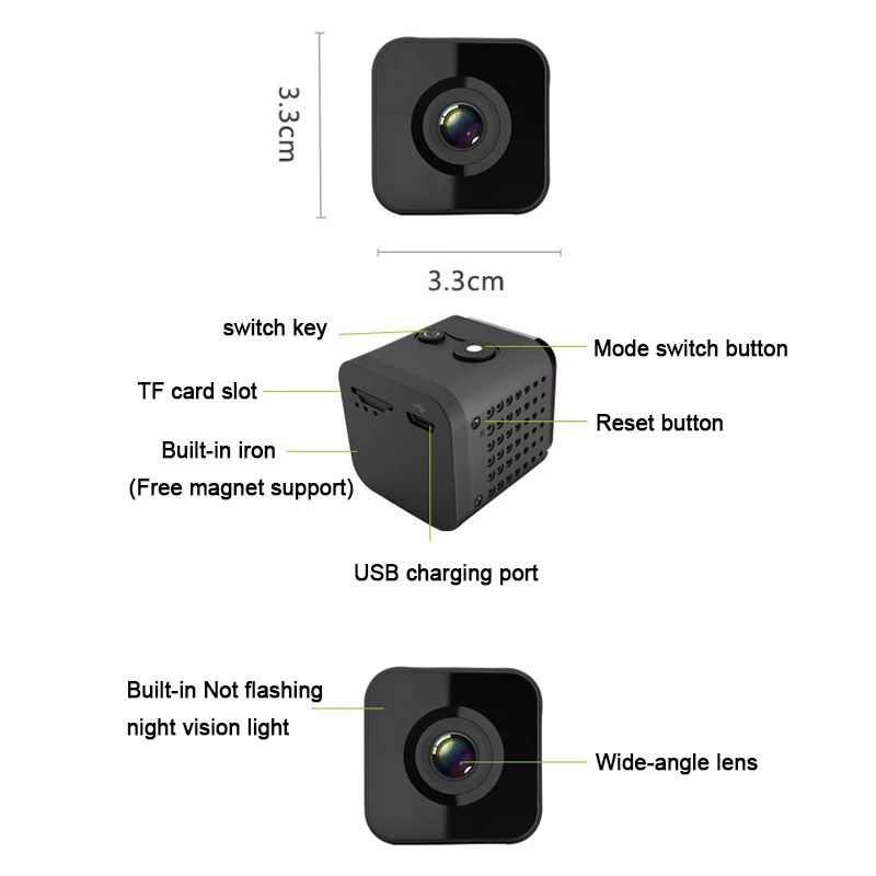 Мини Wifi IP камера инфракрасного ночного видения HD 1080P микро видеокамера для