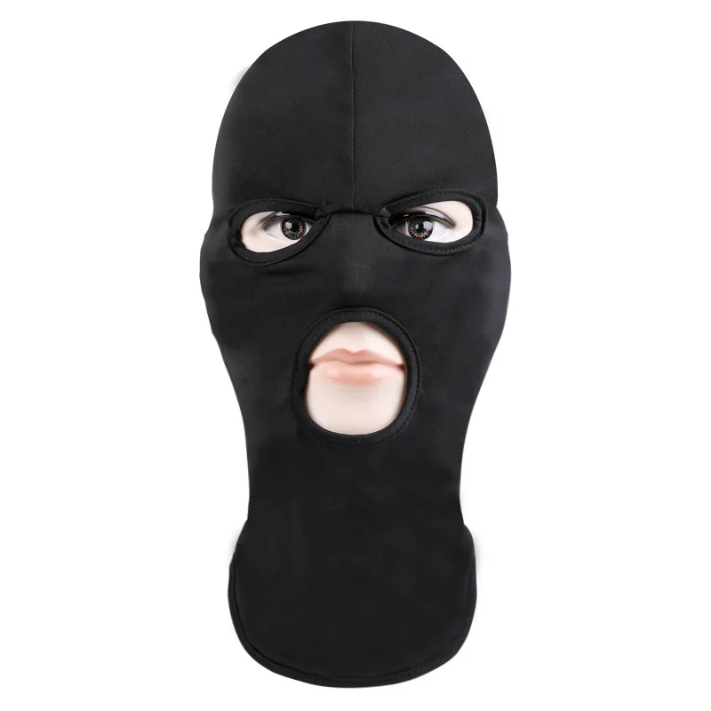 Black Cycling Mask На открытом воздухе Велоспорт Полный уход за кожей лица Крышка маска сети переменного тока три 3 отверстие Балаклава для верховой езды занятий сноубордом, лыжами Зонт велосипед уход за кожей лица маски, шарфы - Цвет: Black Cycling Mask