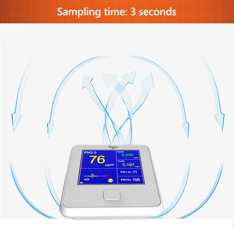 Air Pollution Monitor 6 In 1 Multi-function Laser Sensor Smart Calibration PM2.5 PM10 PM1.0 Quality Gas Analyzer | Инструменты