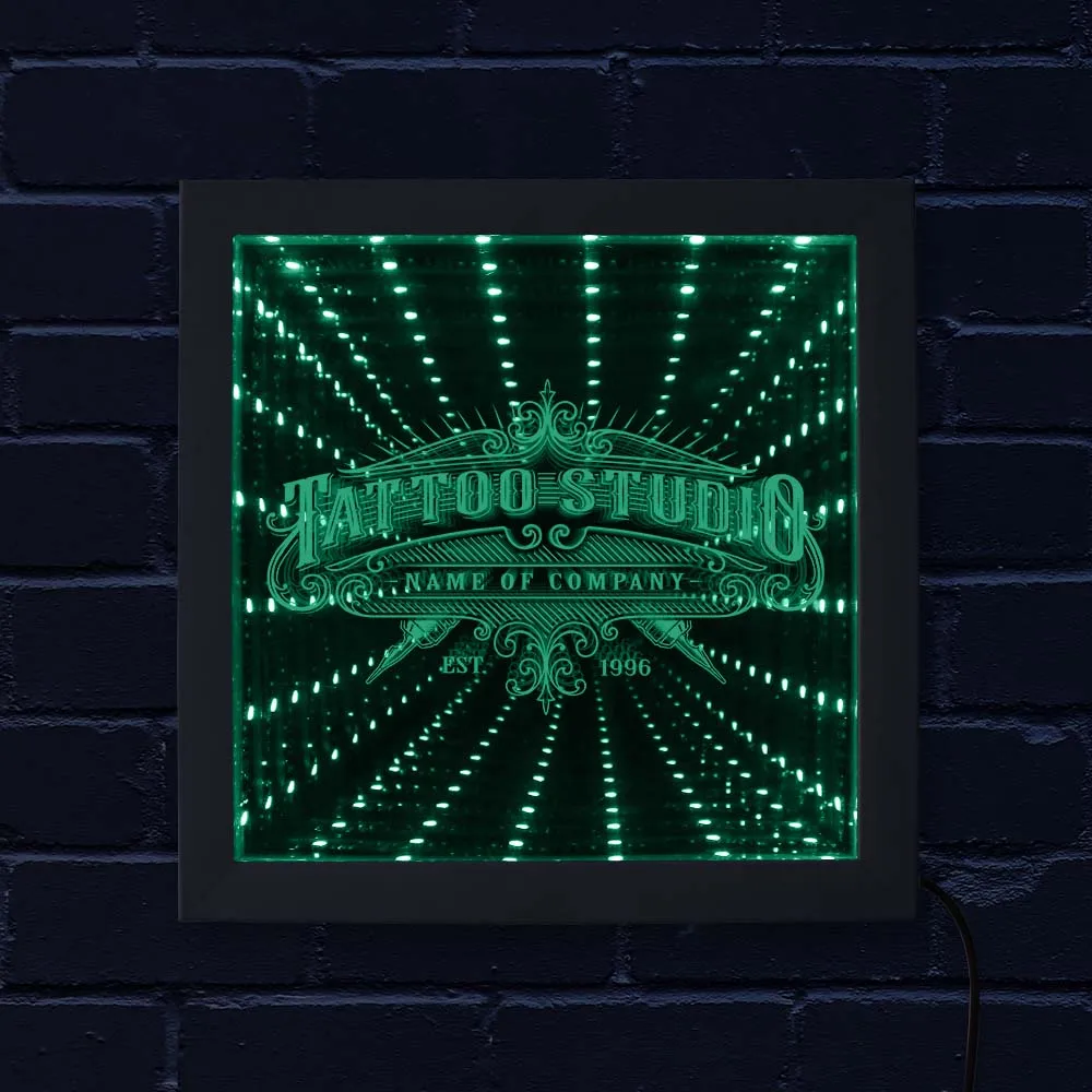 Индивидуальное тату студия логотип бесконечность зеркало рамка на заказ магазин