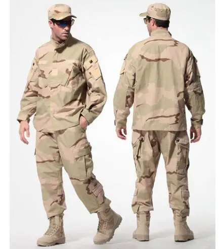 Мужской Камуфляжный костюм в стиле милитари куртка с длинным рукавом и брюки