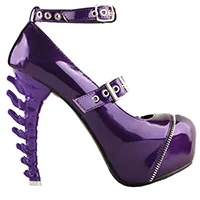 Purple LF80681 женские пикантные туфли-лодочки на платформе с застежкой-молнией и ремешком на лодыжке - Цвет: Purple