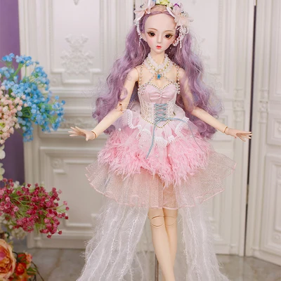 DBS 1/3 BJD кукла механическое соединение тела с макияж, в том числе волосы, глаза, одежда 62 см Высота девушки - Цвет: K