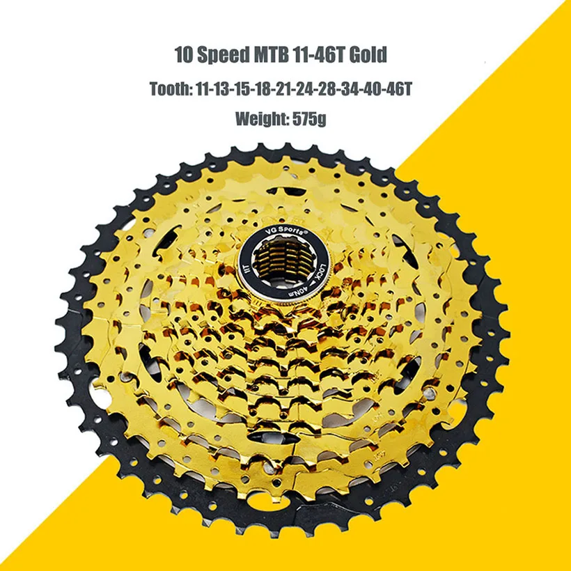 11-46T Gold Велосипед MTB Freewheel 10 скоростей 11-32 T/36 T/40 T/42 T/46 T/50 T SRAM дорожный велосипед кассета маховик 10 V cog cdg VG Sports - Цвет: 11-46T Gold