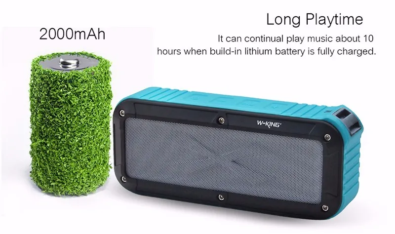 W-King S20 портативный водонепроницаемый Bluetooth динамик беспроводной супер NFC бас громкий динамик TF карта AUX в MP3-плеер для велосипеда