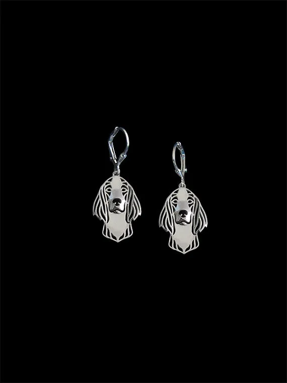 Модный ирландский красно-белый сеттер серьги-капли золото Серебро Сережки