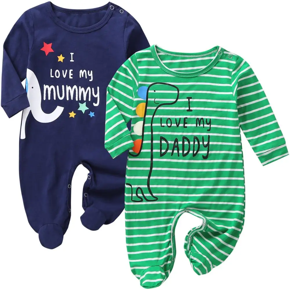 baby girls boys clothes set Long sleeve I Love my DADDY &amp Mummy rompers Newborn Infant jumpsuit Toddler Outfits | Детская одежда и