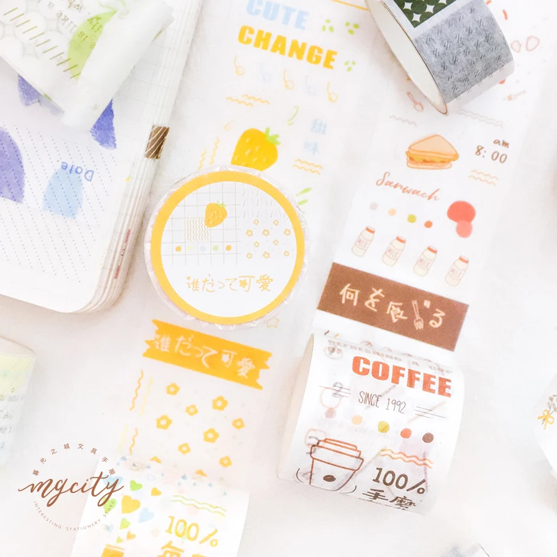 Kawaii вкусная еда летние напитки пуля журнал набор декоративного скотча васи