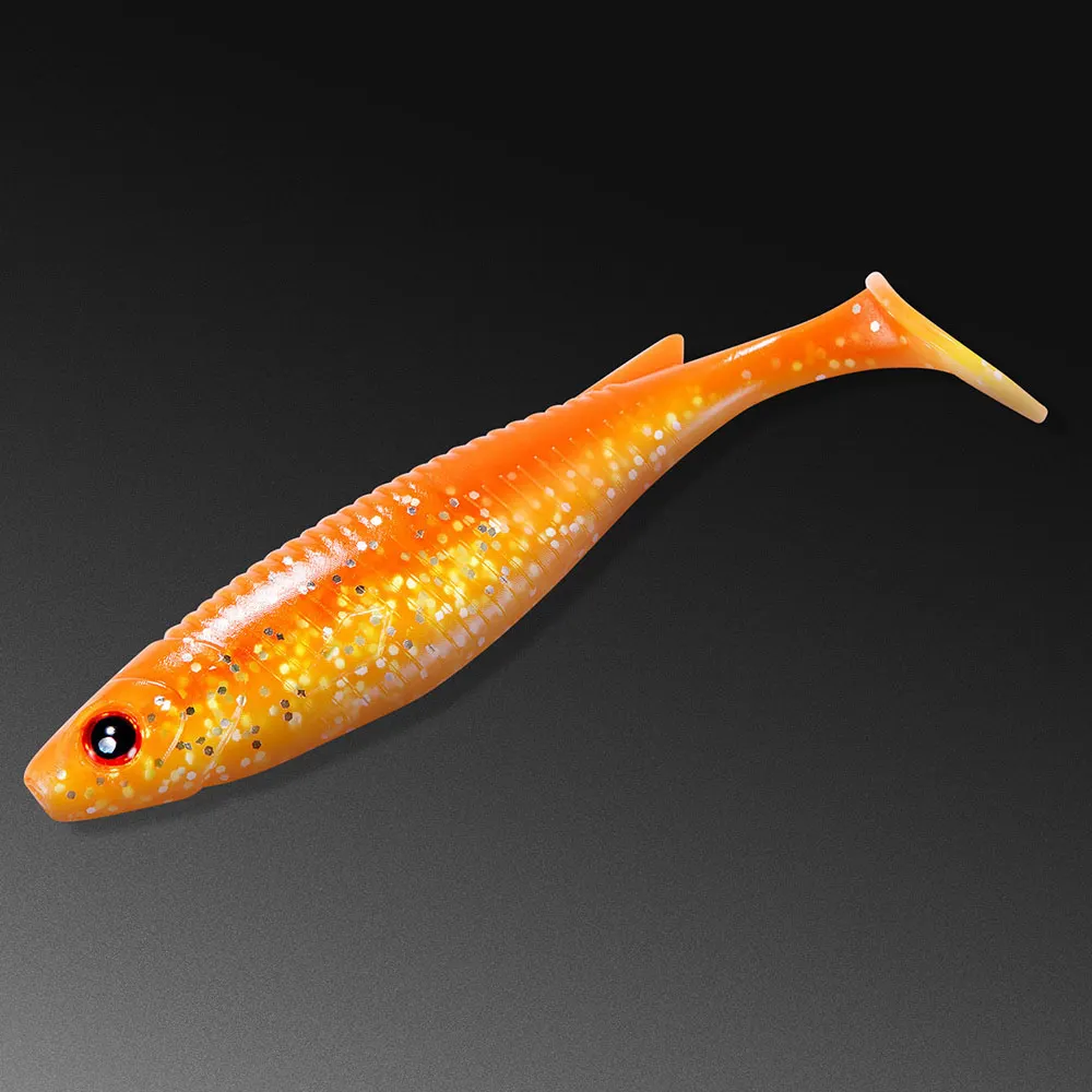 Orange Piscifun, 4 шт./лот, мягкие приманки, 8 г, 10 см, приманка для рыбалки, имитация мягкой рыбы, Реалистичная, весло, хвост, плавательная приманка, Ароматизированная, Мягкая приманка - Цвет: Orange