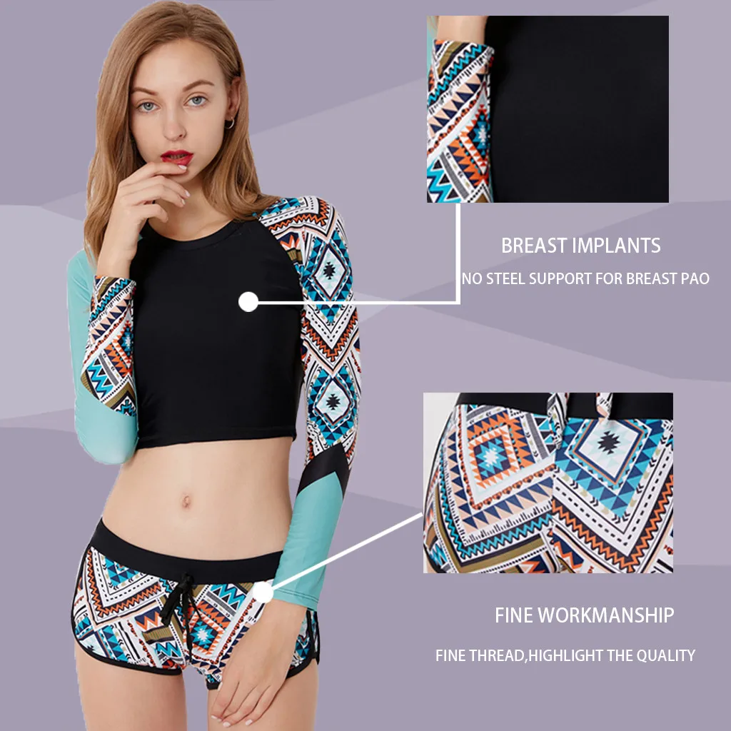 Модный сексуальный костюм для серфинга женский короткий топ с длинным рукавом +