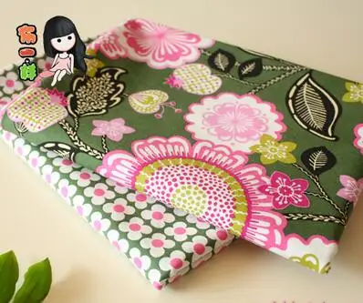 2 шт. 50*50 см цветок хлопка Ткань tissu одежда для DIY Seriers лоскутное Вышивание