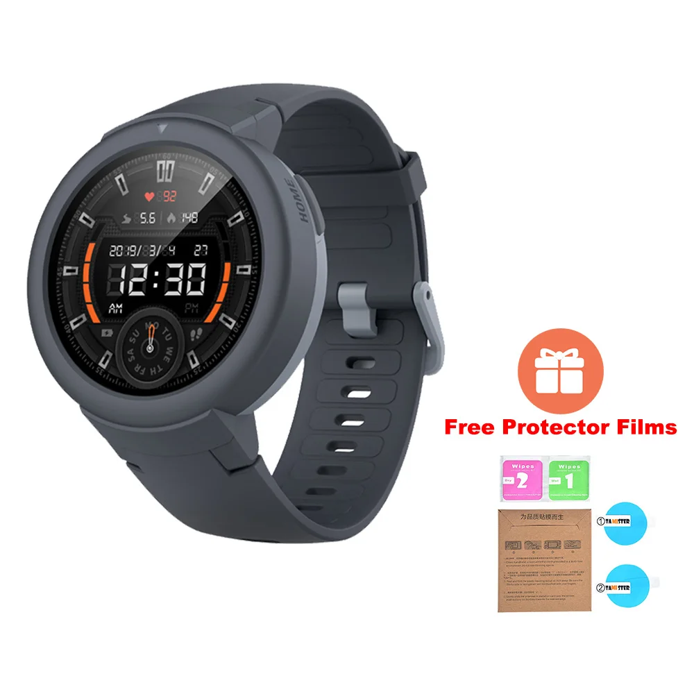 [] умные часы Huami AMAZFIT Verge Lite Bip 2 gps IP68 Водонепроницаемые многофункциональные спортивные умные часы трекер здоровья - Цвет: Black