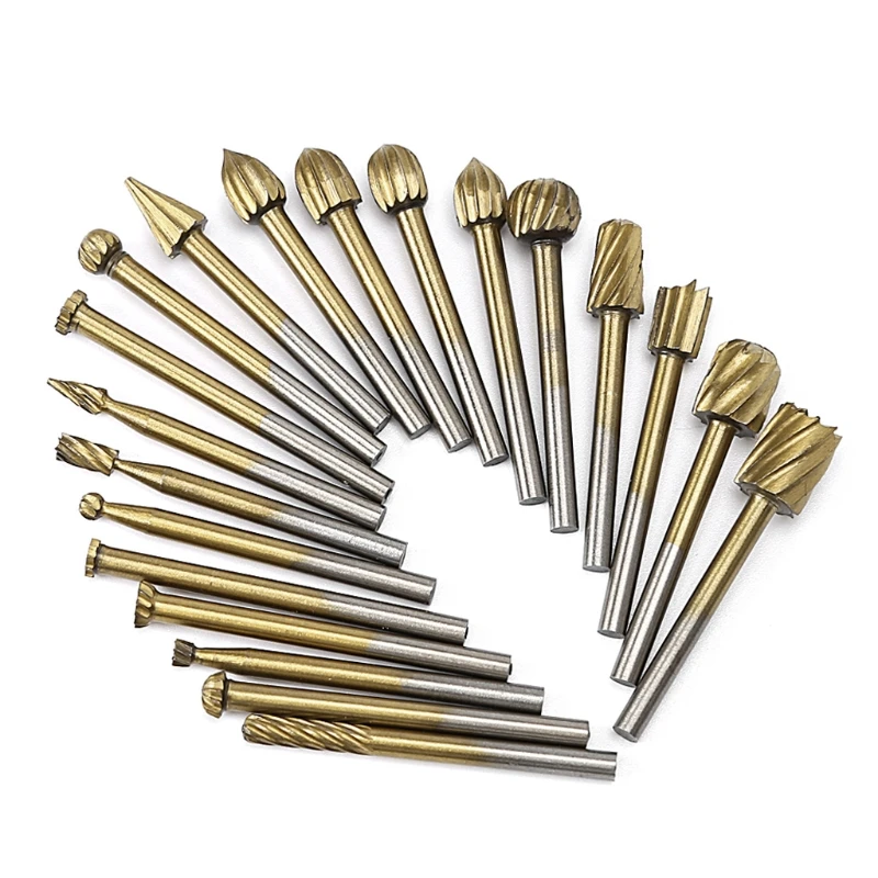 20 Pcs 3mm HSS Engraving Cutter Woodworking Grinding Electric Rotary File Head | Инструменты