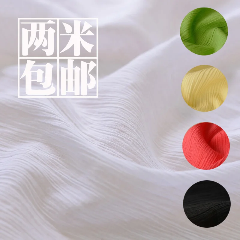 Пасторальная однотонная плиссированная одежда тонкий хлопковый льняной