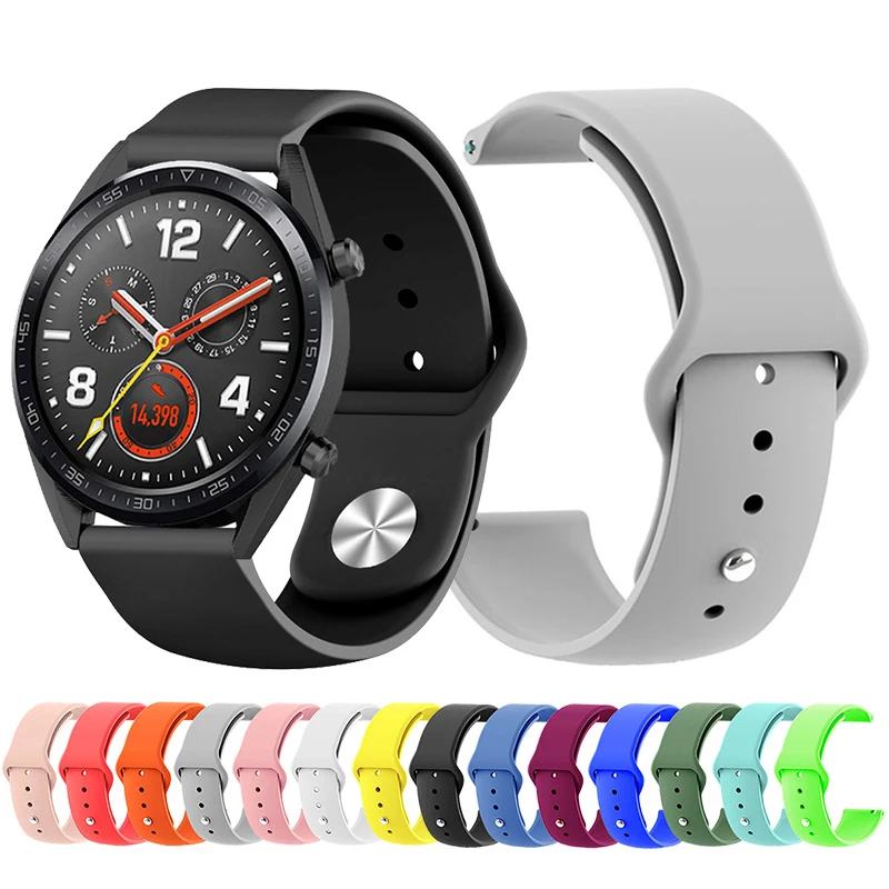 Сменные спортивные силиконовые 22 мм ремешки для часов huawei Watch GT Honor Magic Black man спортивный браслет ремень для huawei GT Active