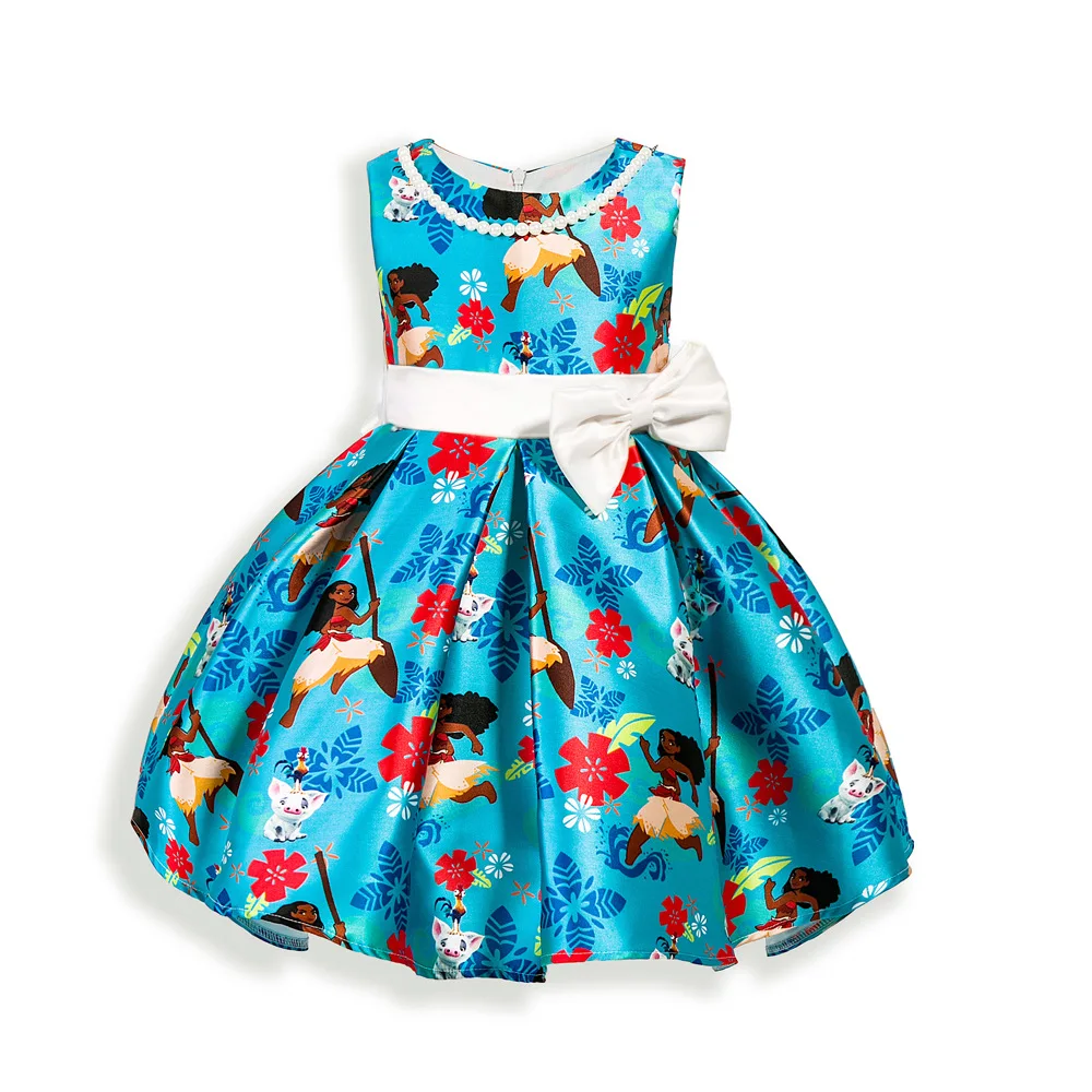 Нарядный костюм принцессы Моаны платья для маленьких девочек платье с героями