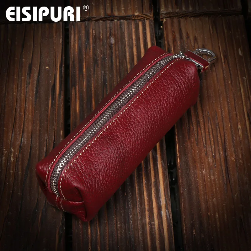 red wine EISIPURI из натуральной коровьей кожи для мужчин и женщин сумка для ключей малый бизнес Kay чехол для женщин ключницы оптом - Цвет: red wine