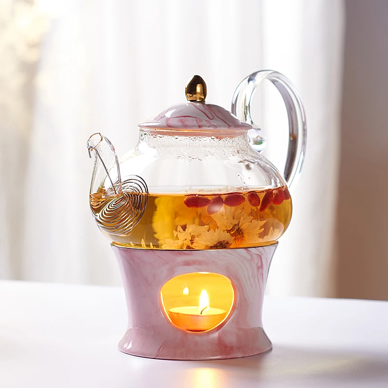 Фарфоровый чайный сервиз из мрамора, нордическая керамическая чайная чашка, чайник с ситечком для свечек, цветочный чайный сервиз, кофейная кружка, чайная чашка, чайная чашка