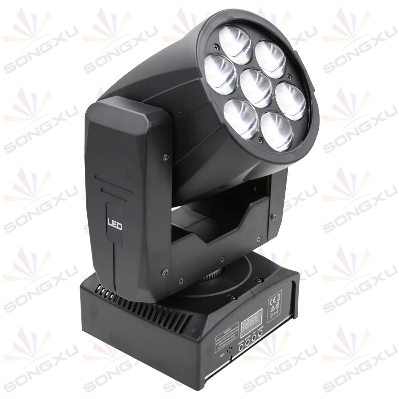 10 шт./лот SONGXU LED Moving Head Zoom Light 16 DMX Channel 7*12 Вт RGBW 4IN1 смешивание цветов DJ Освещение