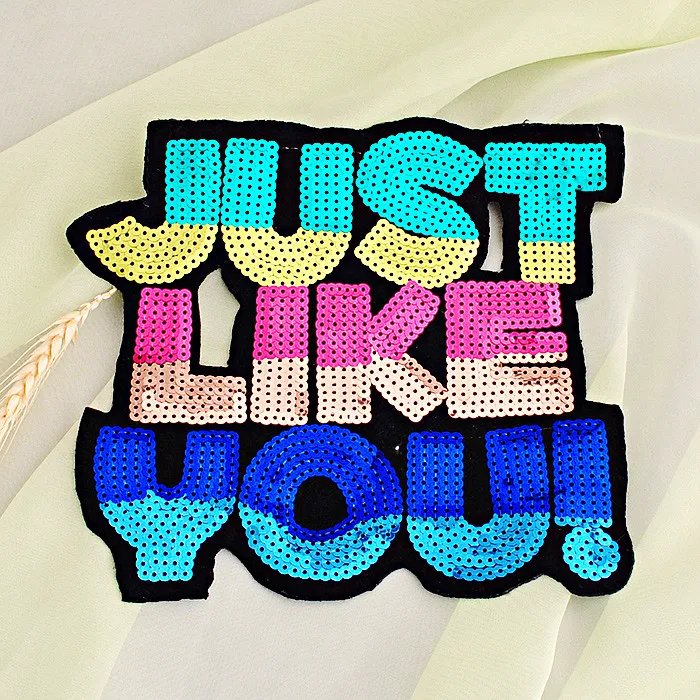 

SICODA 20.5x18cm Large beads applique patch clothes accessories clothes t-shirt decoration applique patch paillette letter