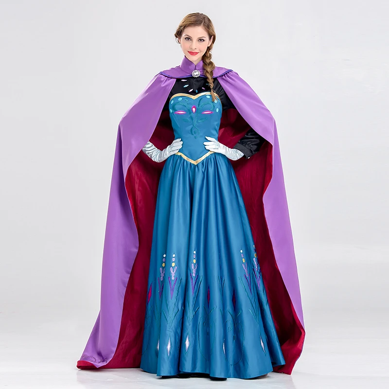 VASHEJIANG Роскошные принцессы queen Анна/костюм Эльзы взрослых Для женщин Анны костюм