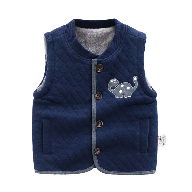 Navy Blue Benemaker/детский зимний флисовый жилет для мальчиков; теплый жилет с героями мультфильмов; детские пальто; одежда; плотные куртки без рукавов; JH141 - Цвет: Navy Blue