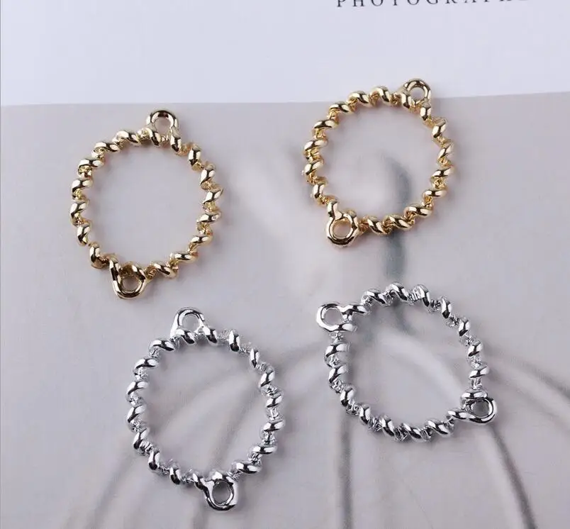 10 шт. популярная яркая Золотая Яркая Серебряная подвеска из сплава двойная