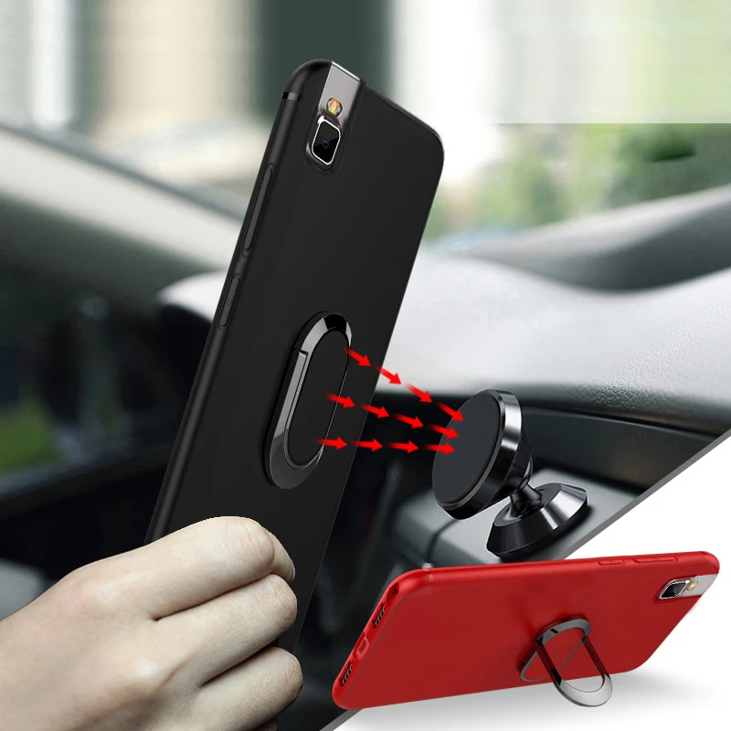TPU Magnetic Ring Cover for Huawei Honor 7i Bracket Finger Shot X shotx | Мобильные телефоны и аксессуары