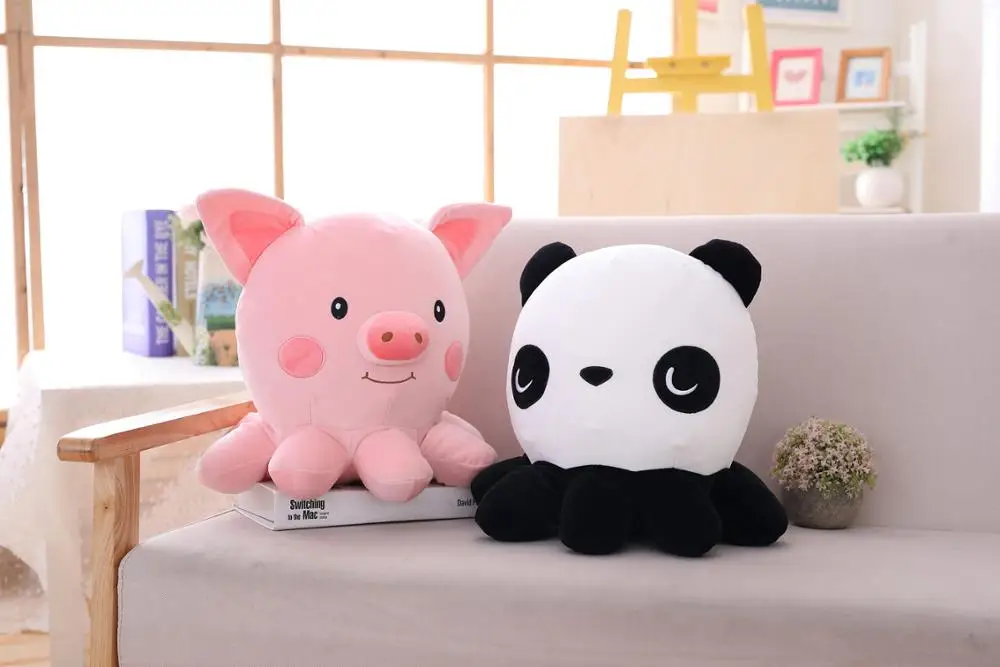 

2019 new high-quality 35cm octopus panda octopus pig doll pillow plush toy baby toys household supplies