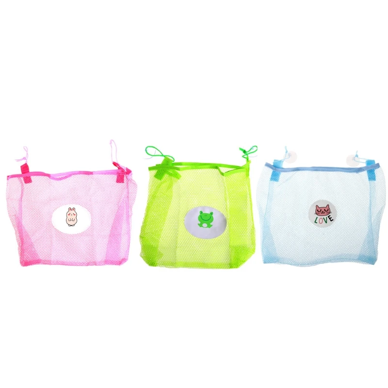 

Child Bath Toy Storage Bag Organiser Net Suction Baskets Kids Bathroom Mesh Bag