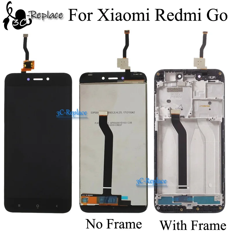 ЖК дисплей и сенсорный экран с дигитайзером для Xiaomi Redmi Go сменная панель рамкой