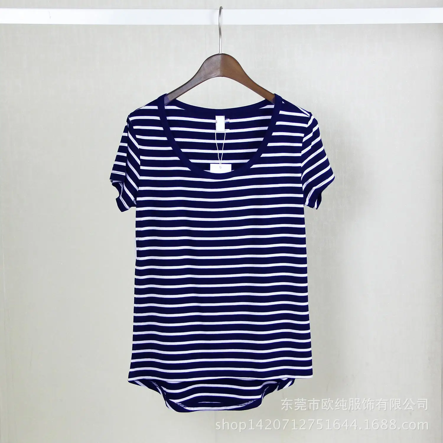 Модал свободная летняя футболка с короткими рукавами в полоску Футболка круглым