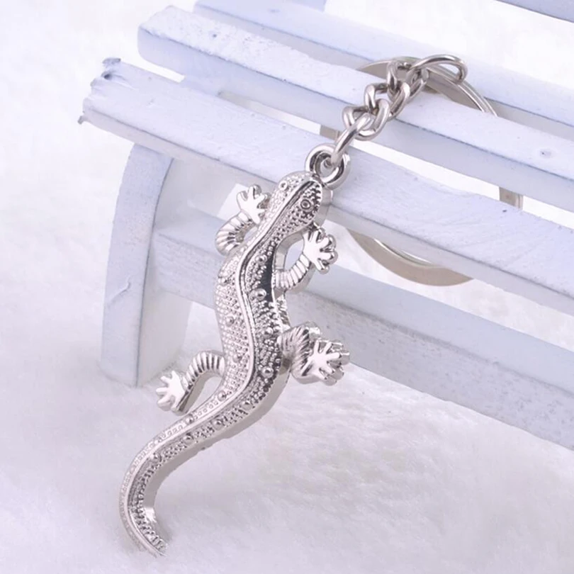 10PCS Chaveiro Fashion Cool Gecko Key Chain Ring Holder Car Keyfobs Creative Metal Alloy keychain Jewelry Souvenir Gift J040