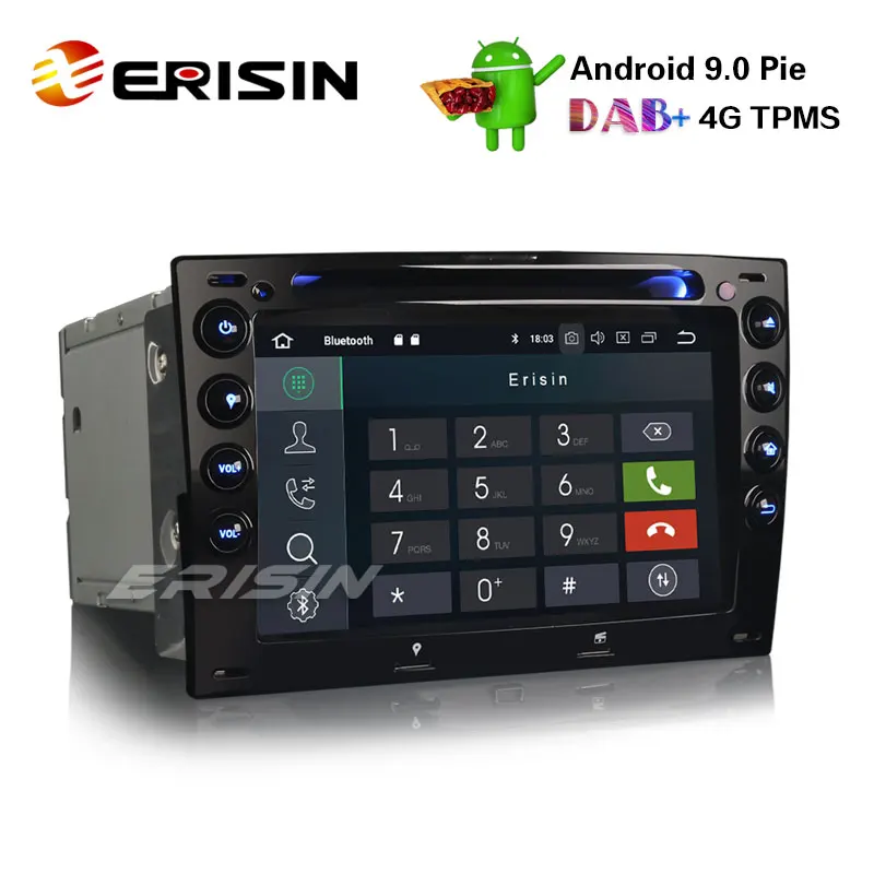 Erisin ES4813M 7 &quotAndroid 9 0 Авторадио GPS DAB + 4G Wifi DTV RDS Bluetooth навигация TPMS для Renault Megane |